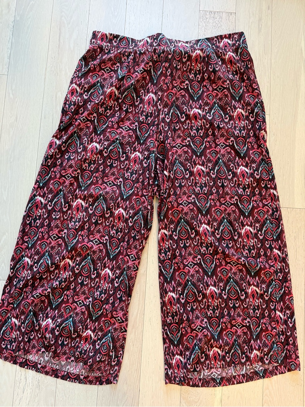torrid Burgundy Multi-Pattern Wide-Leg Pants
